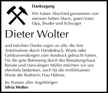Traueranzeige von Dieter Wolter von Mitteldeutsche Zeitung Aschersleben
