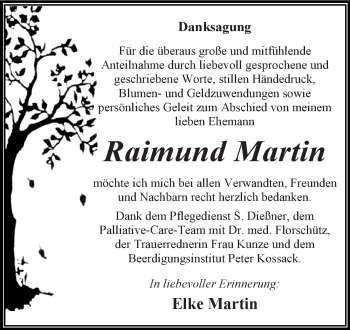 Traueranzeige von Raimund Martin von WVG - Wochenspiegel Dessau / Köthen