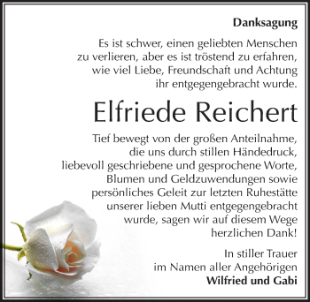 Traueranzeige von Elfriede Reichert von Mitteldeutsche Zeitung Dessau-Roßlau