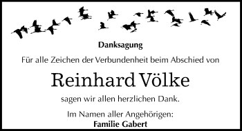 Traueranzeige von Reinhard Völke von Mitteldeutsche Zeitung Quedlinburg