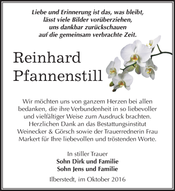 Traueranzeige von Reinhard Pfannenstill von Mitteldeutsche Zeitung Bernburg