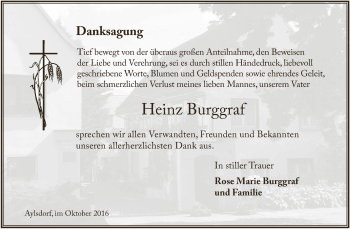 Traueranzeige von Heinz Burggraf von Super Sonntag Zeitz