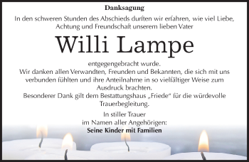 Traueranzeige von Willi Lampe von Mitteldeutsche Zeitung Dessau-Roßlau