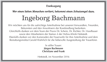 Traueranzeige von Ingeborg Bachmann von Super Sonntag SGH Mansf. Land