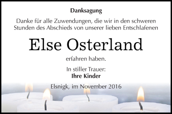 Traueranzeige von Else Osterland von WVG - Wochenspiegel Dessau / Köthen