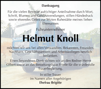 Traueranzeige von Helmut Knoll von WVG - Wochenspiegel Dessau / Köthen