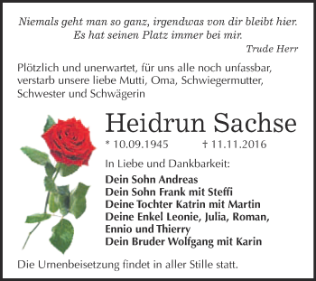 Traueranzeige von Gisela Szymanski von Mitteldeutsche Zeitung Mansfelder Land