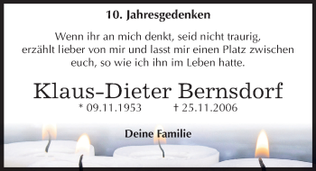 Traueranzeige von Klaus-Dieter Bernsdorf von Mitteldeutsche Zeitung Dessau-Roßlau