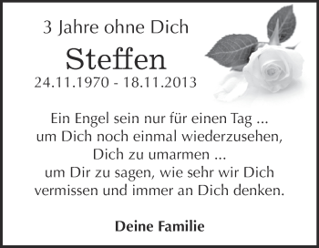 Traueranzeige von Steffen Karius von WVG - Wochenspiegel NMB / WSF / ZTZ