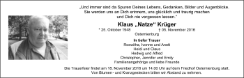 Traueranzeige von Klaus Krüger von Mitteldeutsche Zeitung Köthen