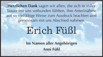 Traueranzeige von Erich Füßl von WVG - Wochenspiegel Merseburg