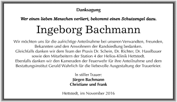 Traueranzeige von Ingeborg Bachmann von Mitteldeutsche Zeitung Mansfelder Land