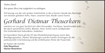Traueranzeige von Gerhard Dietmar Theuerkorn von Mitteldeutsche Zeitung Halle/Saalkreis