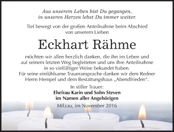 Traueranzeige von Eckhart Rähme von Mitteldeutsche Zeitung Merseburg/Querfurt