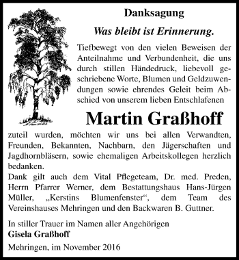 Traueranzeige von Martin Graßhoff von Mitteldeutsche Zeitung Aschersleben