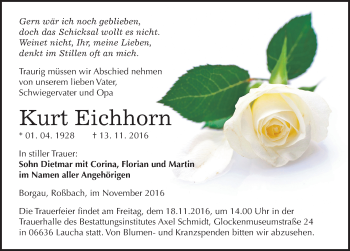 Traueranzeige von Kurt Eichhorn von Mitteldeutsche Zeitung Naumburg/Nebra