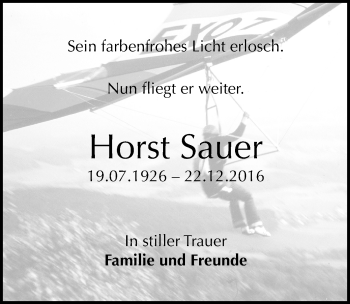 Traueranzeige von Horst Sauer von Mitteldeutsche Zeitung Naumburg/Nebra