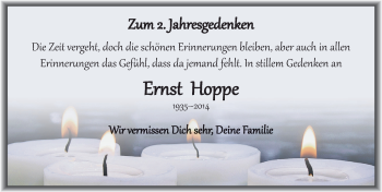 Traueranzeige von Ernst Hoppe von Mitteldeutsche Zeitung Sangerhausen