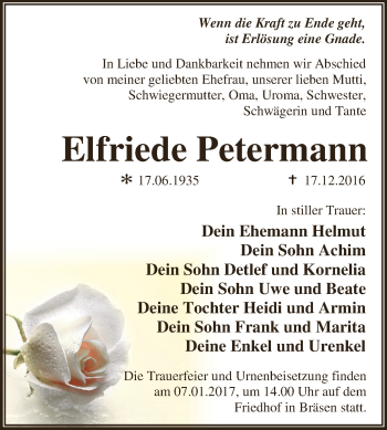 Traueranzeige von Manfred Heidfeld von Mitteldeutsche Zeitung Mansfelder Land