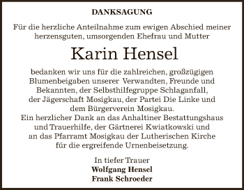 Traueranzeige von Franziska Stadler von Mitteldeutsche Zeitung Naumburg/Nebra