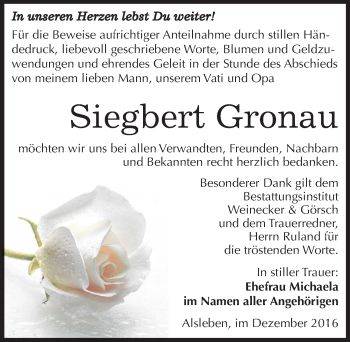 Traueranzeige von Siegbert Gronau von Mitteldeutsche Zeitung Bernburg