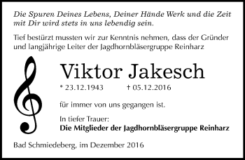 Traueranzeige von Viktor Jakesch von Mitteldeutsche Zeitung Wittenberg