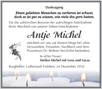 Traueranzeige von Antje Michel von Mitteldeutsche Zeitung Naumburg/Nebra