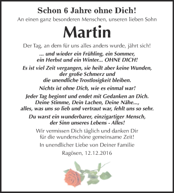 Traueranzeige von Martin  von Super Sonntag Wittenberg