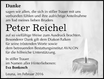 Traueranzeige von Peter Reichel von Mitteldeutsche Zeitung Merseburg/Querfurt