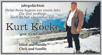 Traueranzeige von Kurt Köcke von Mitteldeutsche Zeitung Merseburg/Querfurt
