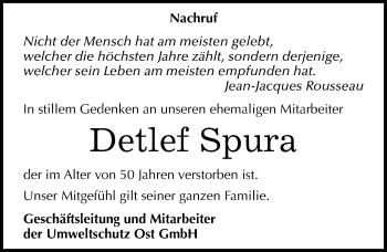 Traueranzeige von Detlef Spura von Mitteldeutsche Zeitung