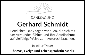 Traueranzeige von Gerhard Schmidt von Mitteldeutsche Zeitung Dessau-Roßlau