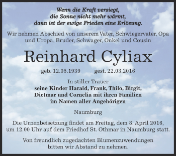 Traueranzeige von Paul Weitz von Mitteldeutsche Zeitung Sangerhausen