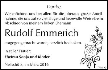 Traueranzeige von Rudolf Emmerich von Mitteldeutsche Zeitung Weißenfels