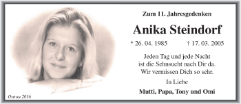 Traueranzeige von Anika Steindorf von Mitteldeutsche Zeitung Halle/Saalkreis