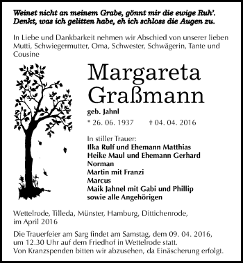 Traueranzeige von Martin Graßmann von Mitteldeutsche Zeitung Sangerhausen