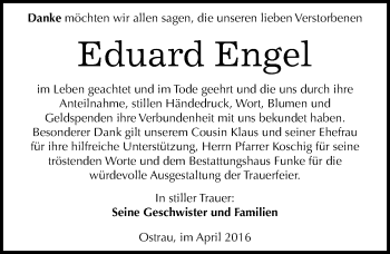 Traueranzeige von Eduard Engel von Mitteldeutsche Zeitung Halle/Saalkreis