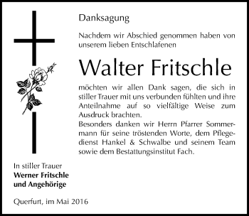 Traueranzeige von Walter Fritschle von Mitteldeutsche Zeitung Merseburg/Querfurt
