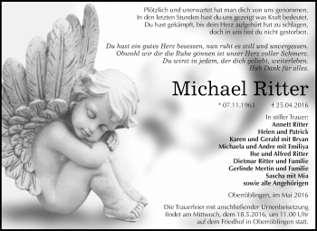 Traueranzeige von Michael Ritter von Super Sonntag SGH Mansf. Land