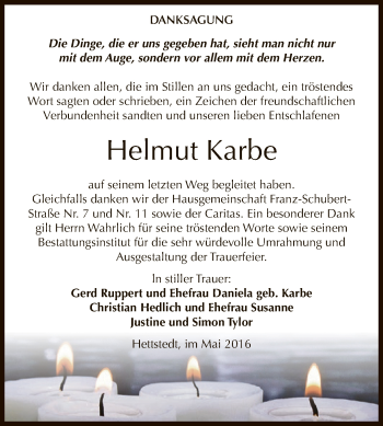 Traueranzeige von Helmut Karbe von Super Sonntag SGH Mansf. Land