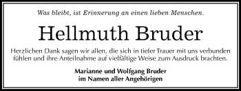 Traueranzeige von Hellmuth Bruder von Mitteldeutsche Zeitung Halle/Saalkreis
