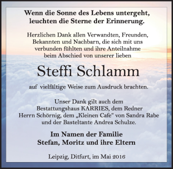 Traueranzeige von Steffi Schlamm von Mitteldeutsche Zeitung Quedlinburg