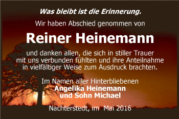Traueranzeige von Reiner Heinemann von Super Sonntag Aschersleben