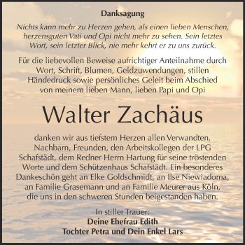 Traueranzeige von Walter Zachäus von Super Sonntag Merseburg