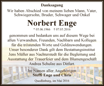 Traueranzeige von Norbert Enge von Super Sonntag Aschersleben