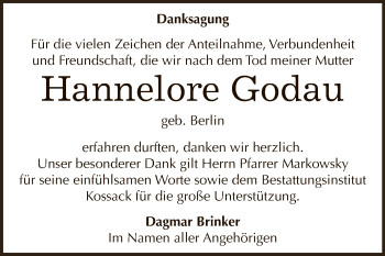 Traueranzeige von Hannelore Godau von WVG - Wochenspiegel Dessau / Köthen