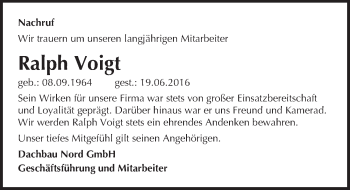 Traueranzeige von Ralph Voigt von Mitteldeutsche Zeitung Halle/Saalkreis
