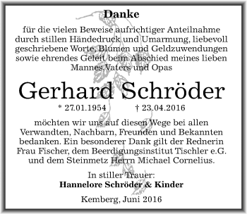 Traueranzeige von Gerhard Schröder von Mitteldeutsche Zeitung Wittenberg