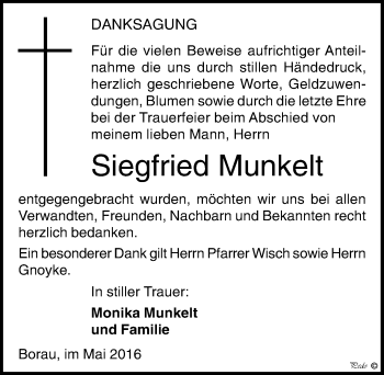 Traueranzeige von Siegfried Munkelt von Mitteldeutsche Zeitung Weißenfels