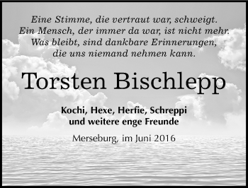 Traueranzeige von Torsten Bischlepp von Mitteldeutsche Zeitung Merseburg/Querfurt
